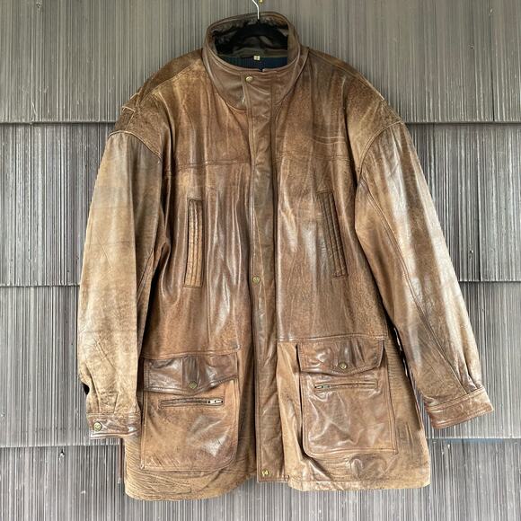🔥Vintage Phase 2 Soft Leather Jacket Distressed Field Outdoor Overcoat